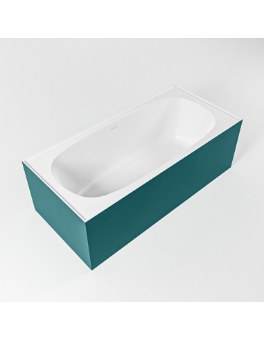 Billede af FREEZE fritstående badekar 180 x 85 cm Solid surface - Talkum/Petrolium