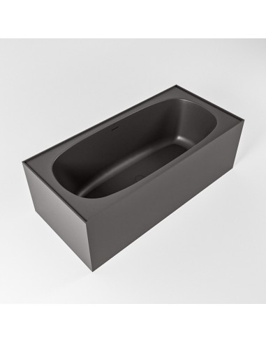 Billede af FREEZE fritstående badekar 180 x 85 cm Solid surface - Mørkegrå