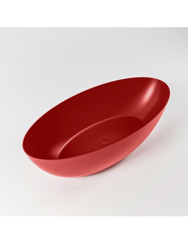 Billede af FLOAT fritstående badekar 170 x 80 cm Solid surface - Rød