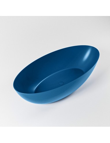 Se FLOAT fritstående badekar 170 x 80 cm Solid surface - Jeansblå hos Lepong.dk