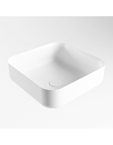 Se BINX håndvask 36 x 36 cm Solid surface - Talkum hos Lepong.dk