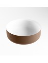 COSS håndvask Ø36 cm Solid surface - Talkum/Rustbrun