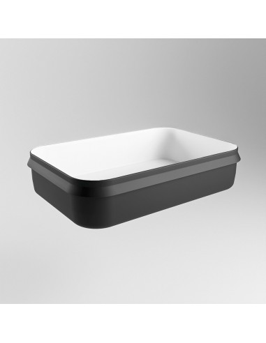 Billede af ARVO håndvask 55 x 38 cm Solid surface - Talkum/Sort