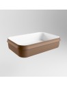 ARVO håndvask 55 x 38 cm Solid surface - Talkum/Rustbrun