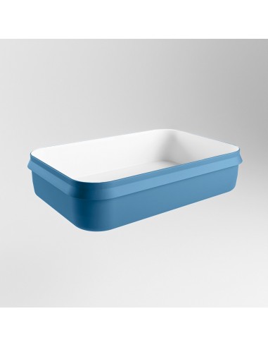 Se ARVO håndvask 55 x 38 cm Solid surface - Talkum/Jeansblå hos Lepong.dk