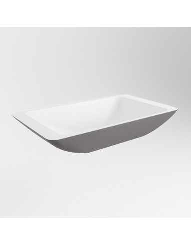 Se TOPI håndvask 59,5 x 34,5 cm Solid surface - Talkum/Mørkegrå hos Lepong.dk