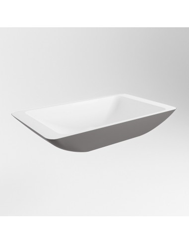 TOPI håndvask 59,5 x 34,5 cm Solid surface - Talkum/Mørkegrå