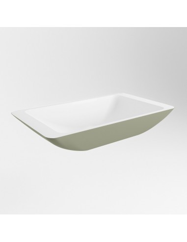 Billede af TOPI håndvask 59,5 x 34,5 cm Solid surface - Talkum/Armygrøn