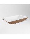 TOPI håndvask 59,5 x 34,5 cm Solid surface - Talkum/Rustbrun
