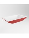 TOPI håndvask 59,5 x 34,5 cm Solid surface - Talkum/Rød