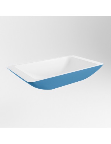 Se TOPI håndvask 59,5 x 34,5 cm Solid surface - Talkum/Jeansblå hos Lepong.dk
