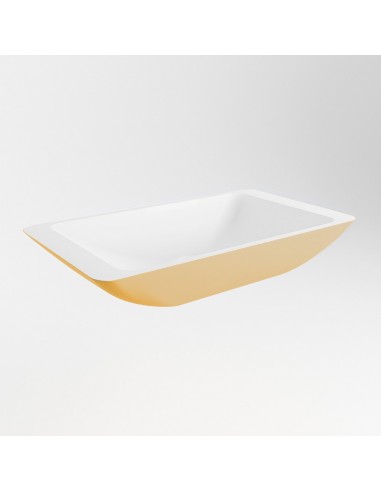 Se TOPI håndvask 59,5 x 34,5 cm Solid surface - Talkum/Okker hos Lepong.dk