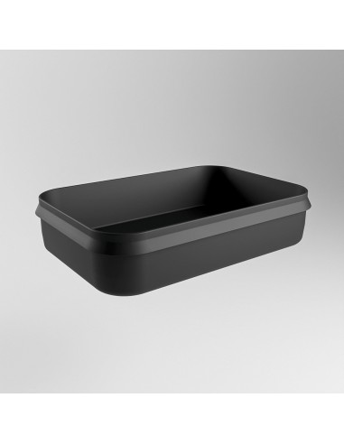 Se ARVO håndvask 55 x 38 cm Solid surface - Sort hos Lepong.dk