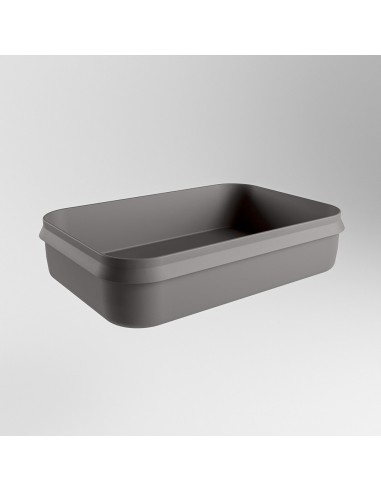Se ARVO håndvask 55 x 38 cm Solid surface - Mørkegrå hos Lepong.dk
