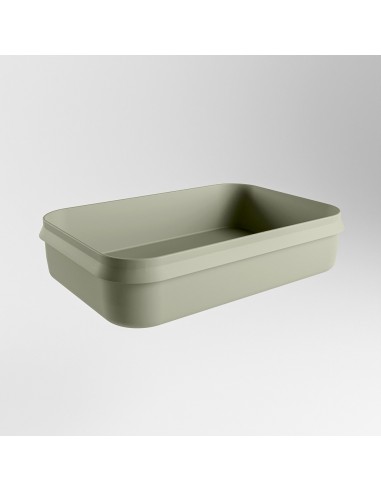 Se ARVO håndvask 55 x 38 cm Solid surface - Armygrøn hos Lepong.dk
