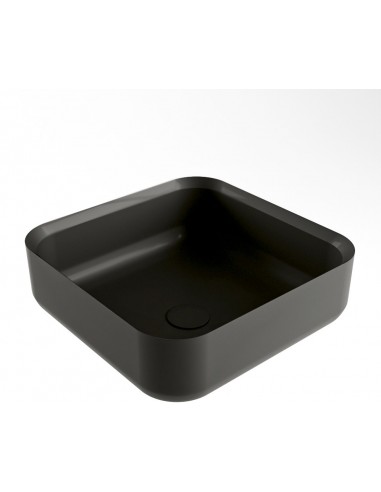 Se BINX håndvask 36 x 36 cm Solid surface - Sort hos Lepong.dk