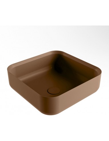 Se BINX håndvask 36 x 36 cm Solid surface - Rustbrun hos Lepong.dk