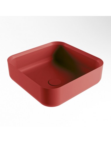 Se BINX håndvask 36 x 36 cm Solid surface - Rød hos Lepong.dk