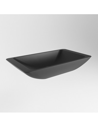 Se TOPI håndvask 59,5 x 34,5 cm Solid surface - Sort hos Lepong.dk
