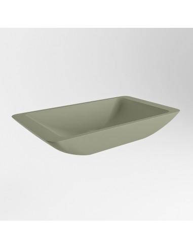 Se TOPI håndvask 59,5 x 34,5 cm Solid surface - Armygrøn hos Lepong.dk