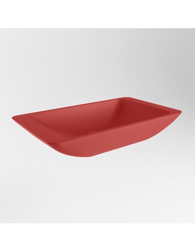 Se TOPI håndvask 59,5 x 34,5 cm Solid surface - Rød hos Lepong.dk