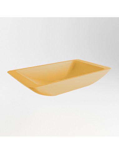 Se TOPI håndvask 59,5 x 34,5 cm Solid surface - Okker hos Lepong.dk