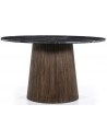 Maxim rundt spisebord i mangotræ og faux marmor Ø130 cm - Antik brun/Sort marmor