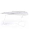 Neno sofabord i metal og glas 85 x 95 cm - Hvid/Hvid marmor