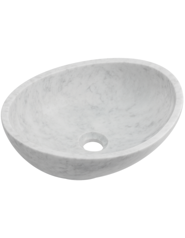 Billede af KELUD håndvask i marmor 41 x 33,5 cm - Hvid marmor