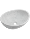 KELUD håndvask i marmor 41 x 33,5 cm - Hvid marmor