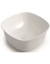 IDEA QUADRATO Bordmonteret håndvask 43 x 43 cm Keramik - Blank hvid