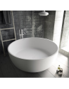 ARAL fritstående rundt badekar Ø150 cm Solid surface - Mat hvid