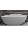 KATARA fritstående badekar 180 x 82 cm Solid surface - Mat hvid