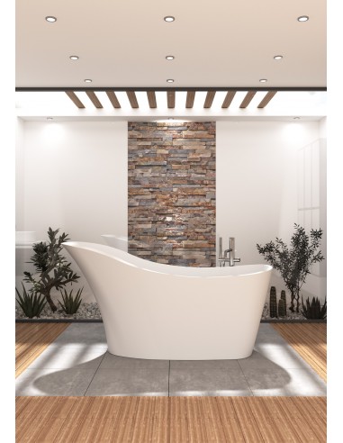 Billede af SOKKA fritstående badekar 172 x 74 cm Solid surface - Mat hvid