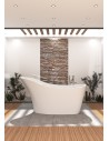 SOKKA fritstående badekar 172 x 74 cm Solid surface - Mat hvid