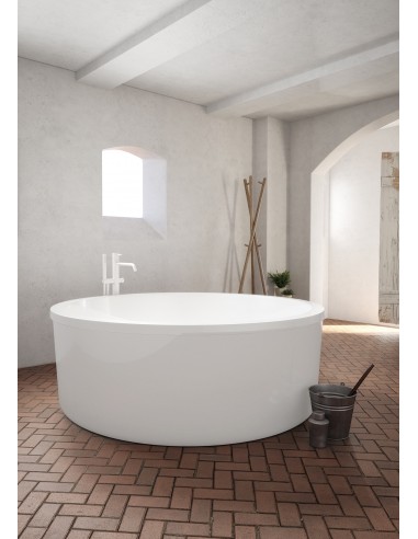 Billede af BOAT fritstående rundt badekar Ø150 cm Akryl - Blank hvid