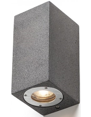 Se KANE II Up-Down Væglampe i beton 8,5 x 18 cm 2 x GU10 - Betongrå granit hos Lepong.dk