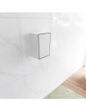 LAGOM højrevendt skab til badeværelset 45 x 30 cm Solid surface - Talkum/Sort