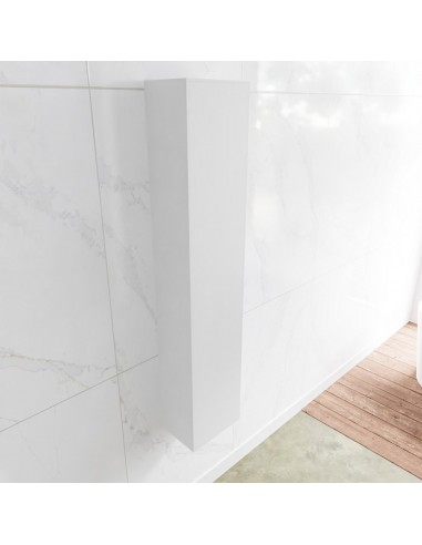 Se LAGOM venstrevendt skab til badeværelset 150 x 30 cm Solid surface - Talkum hos Lepong.dk
