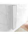 LAGOM venstrevendt skab til badeværelset 150 x 30 cm Solid surface - Talkum/Sort