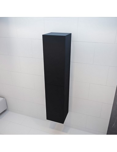 Se BEAM højskab til badeværelset 160 x 35 cm MDF - Sort hos Lepong.dk