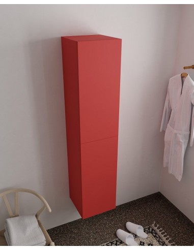 Se BEAM højskab til badeværelset 160 x 35 cm MDF - Rød hos Lepong.dk