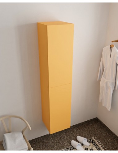 Se BEAM højskab til badeværelset 160 x 35 cm MDF - Okker hos Lepong.dk