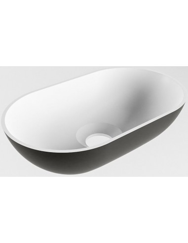 Billede af POOLE håndvask 30 x 18 cm Solid surface - Talkum/Sort