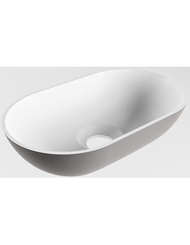 Billede af POOLE håndvask 30 x 18 cm Solid surface - Talkum/Mørkegrå