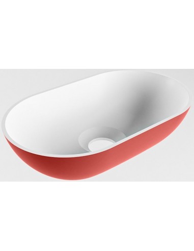 Billede af POOLE håndvask 30 x 18 cm Solid surface - Talkum/Rød