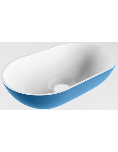 Se POOLE håndvask 30 x 18 cm Solid surface - Talkum/Jeansblå hos Lepong.dk