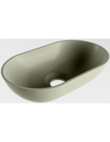Se POOLE håndvask 30 x 18 cm Solid surface - Armygrøn hos Lepong.dk