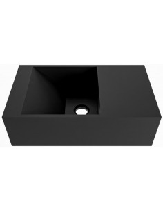 Lille håndvask sort solid surface sten væg uden hanehul
