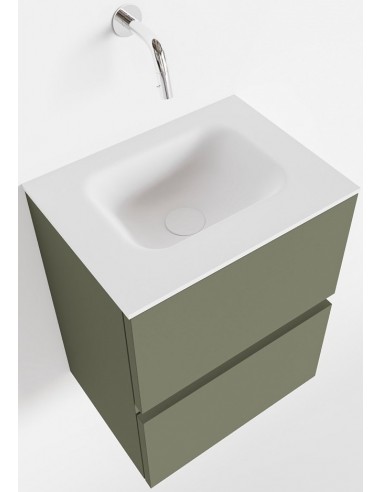 Billede af ADA Komplet badmiljø centreret håndvask B40 x H50 cm MDF - Armygrøn/Talkum